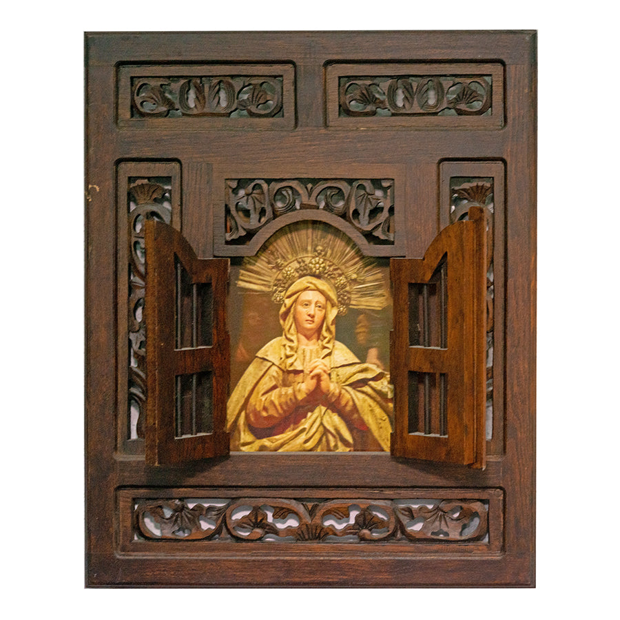 Madonna in 3D Framed in Hand Carved Frame